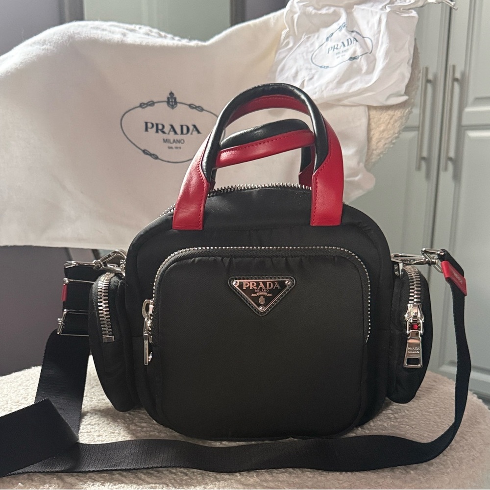 ✨ Prada Tessuto Nylon Cargo Pocket Top Handle Bag ~ Rare Nero Tessuto Edition ✨